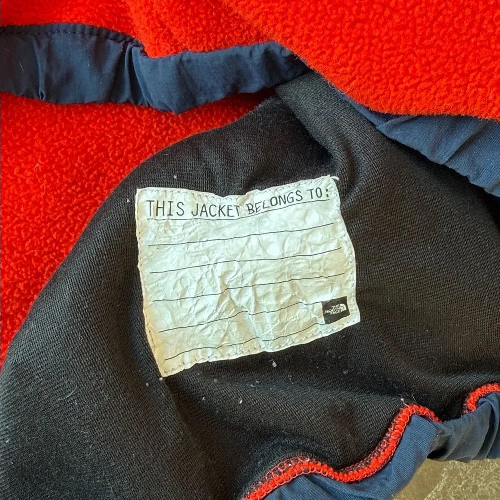 THE NORTH FACE Denali Fleece Full Zip Jacket Red/Blue Youth XL Vintage